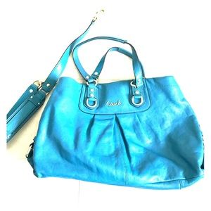 Coach teal leather bag